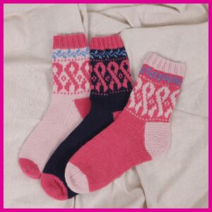 Pink ribbon socks